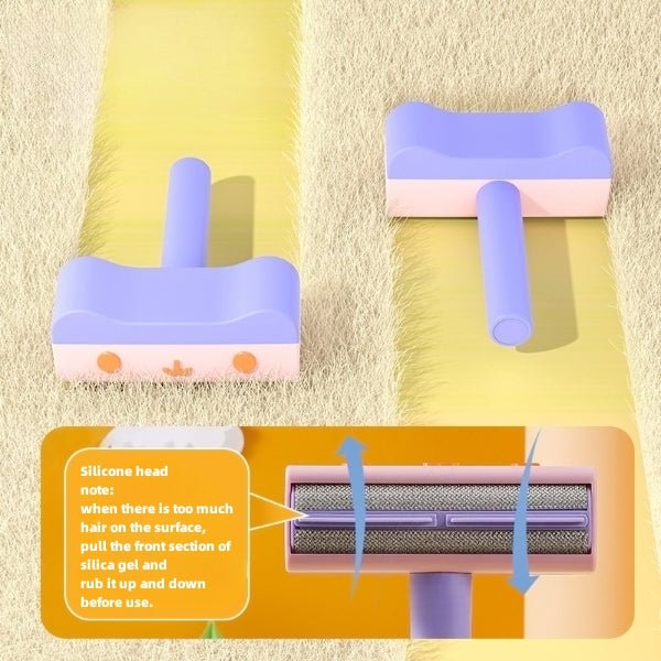 New Pet Hair Roller Remover Lint Brush 2-Way Dog Cat Comb Tool Convenient Cleaning Dog Cat Fur Brush Base Home Furniture Sofa - #amazingpetmarket#