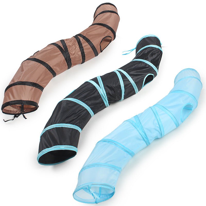 Pet Cat Bending S-shaped Collapsible Tunnel Toys - #amazingpetmarket#