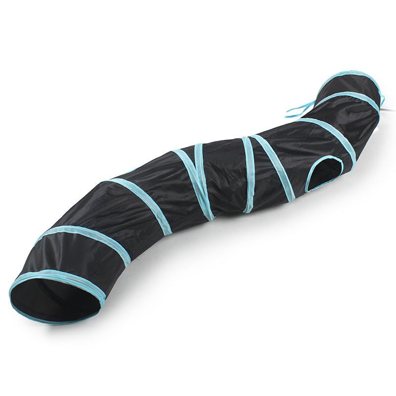 Pet Cat Bending S-shaped Collapsible Tunnel Toys - #amazingpetmarket#