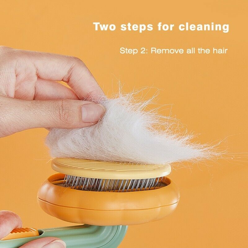 Pet Pumpkin Brush, Pet Grooming Self Cleaning Slicker Brush For Dogs Cats Puppy Rabbit, Cat Brush Grooming Gently Removes Loose Undercoat, Mats Tangled Hair Slicker Brush - #amazingpetmarket#
