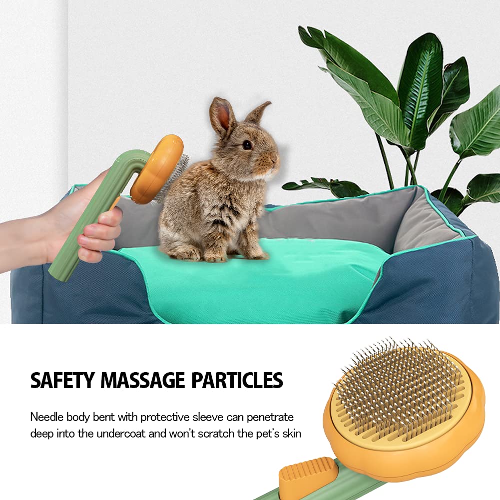 Pet Pumpkin Brush, Pet Grooming Self Cleaning Slicker Brush For Dogs Cats Puppy Rabbit, Cat Brush Grooming Gently Removes Loose Undercoat, Mats Tangled Hair Slicker Brush - #amazingpetmarket#
