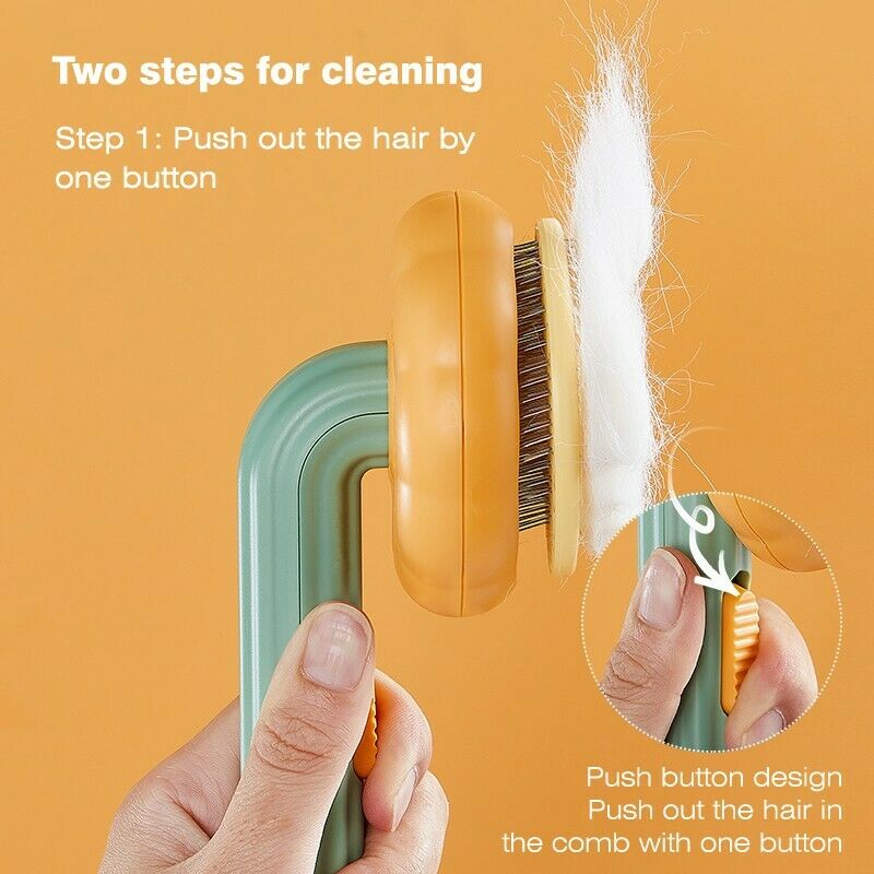 Pet Pumpkin Brush, Pet Grooming Self Cleaning Slicker Brush For Dogs Cats Puppy Rabbit, Cat Brush Grooming Gently Removes Loose Undercoat, Mats Tangled Hair Slicker Brush - #amazingpetmarket#