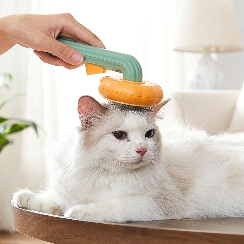 Pet Pumpkin Brush, Pet Grooming Self Cleaning Slicker Brush For Dogs Cats Puppy Rabbit, Cat Brush Grooming Gently Removes Loose Undercoat, Mats Tangled Hair Slicker Brush - #amazingpetmarket#