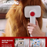 VacLife Pet Hair Vacuum For Shedding Grooming With Dog Clipper - Multipurpose Dog Grooming Kit With Brushes And Other Grooming Tools For Dogs And Cats - Low-Noise - White And Red - #amazingpetmarket#