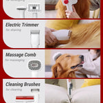 VacLife Pet Hair Vacuum For Shedding Grooming With Dog Clipper - Multipurpose Dog Grooming Kit With Brushes And Other Grooming Tools For Dogs And Cats - Low-Noise - White And Red - #amazingpetmarket#