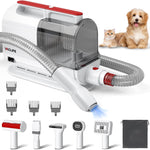 VacLife Pet Hair Vacuum For Shedding Grooming With Dog Clipper - Multipurpose Dog Grooming Kit With Brushes And Other Grooming Tools For Dogs And Cats - Low-Noise - White And Red - #amazingpetmarket#